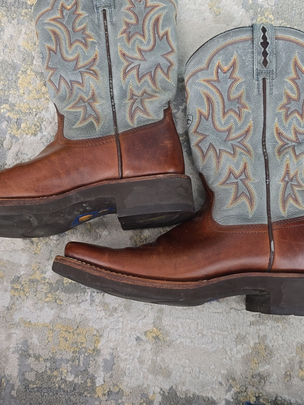 Ariat Cobalt XR Brown & Aqua Leather Women's Boots Size 7B - Picture 3 of 13